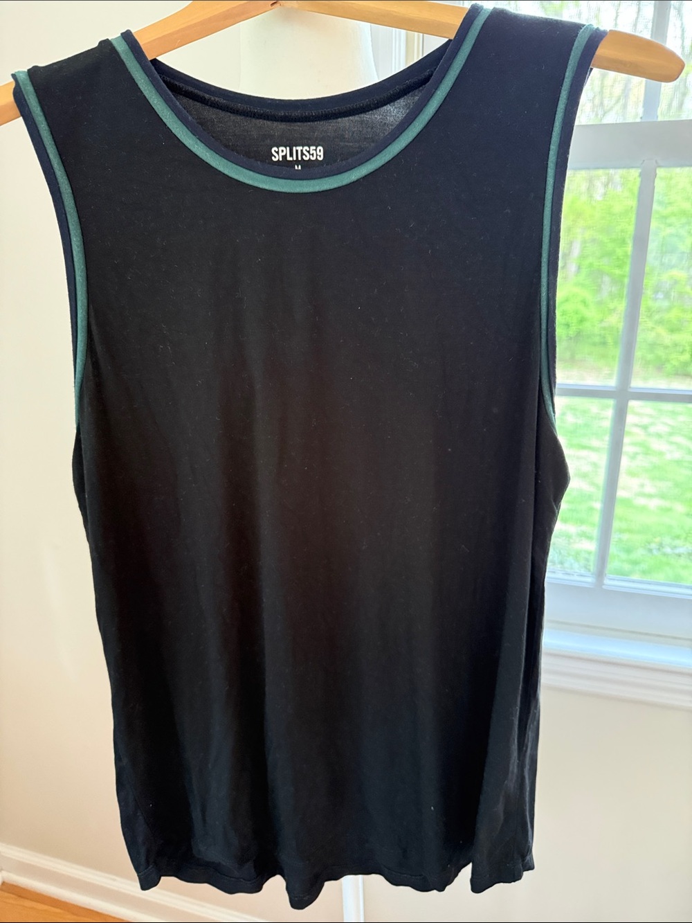 SPLITS59 Black Tank w/Green Trim Size M